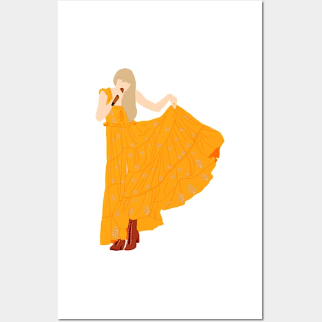 Eras Evermore Orange Dress Wall Art by NahNahHeyJudy